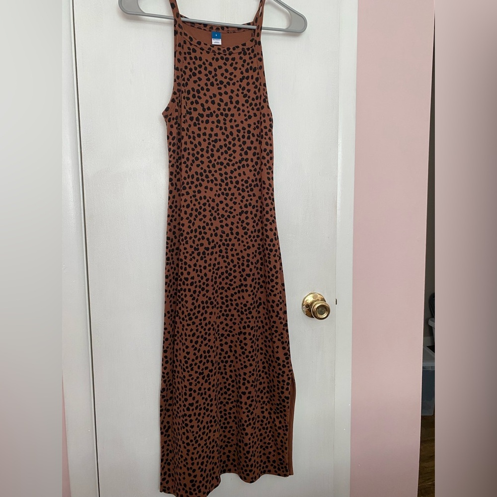 Old Navy Brown Black Halter Sheath Maxi Dress